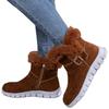 Women's Plus Size Fleece-Lined Side Zipper Ankle Snow Boots Winter Non-Slip Thickened Warm Cotton Boots