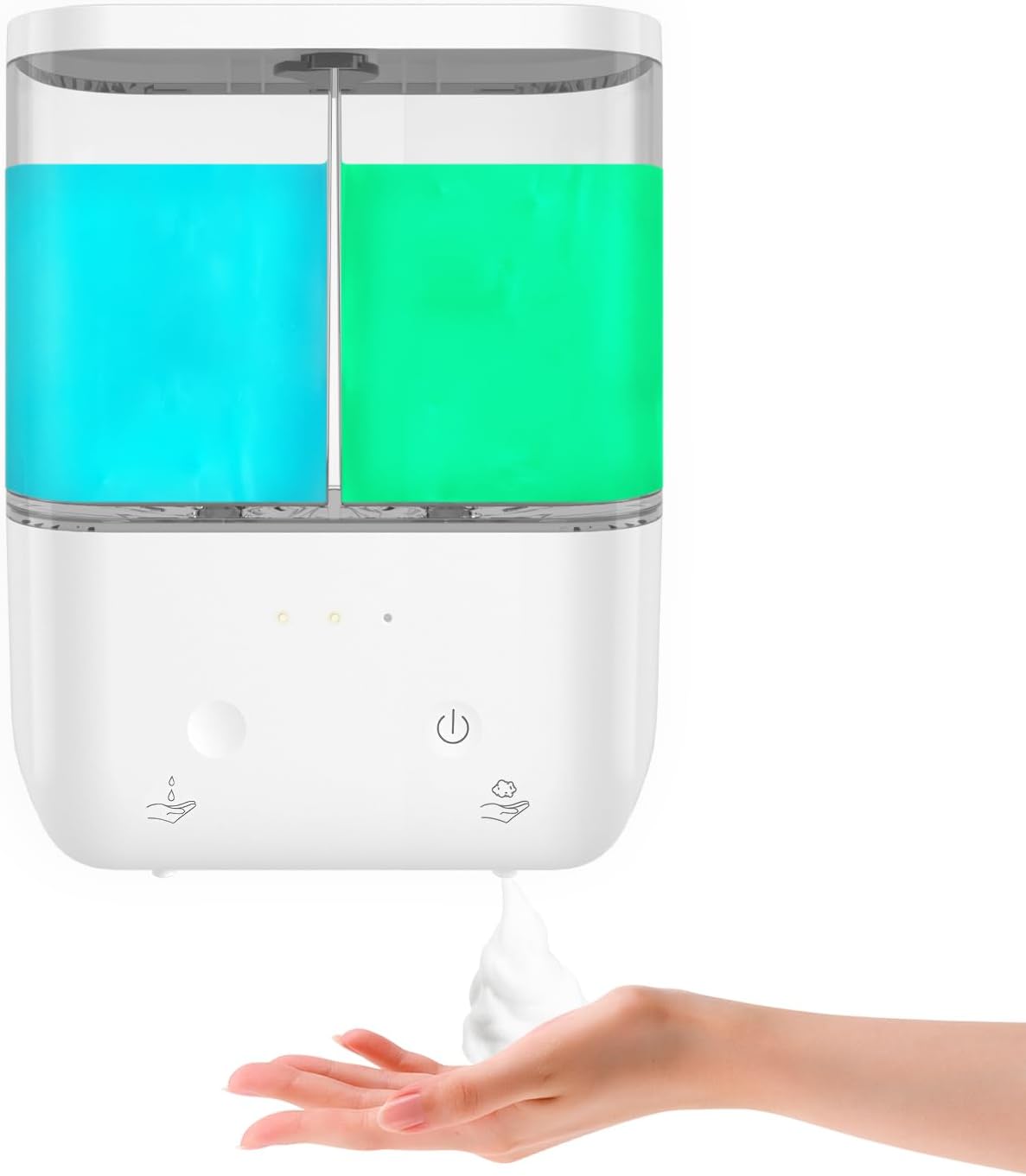 

500ML *2 Double Head 2-In-1 Touchless Wall-Mounted Rechargeable Intelligent Infrared Automatic Sensor Foam/Liquid Soap Dispenser