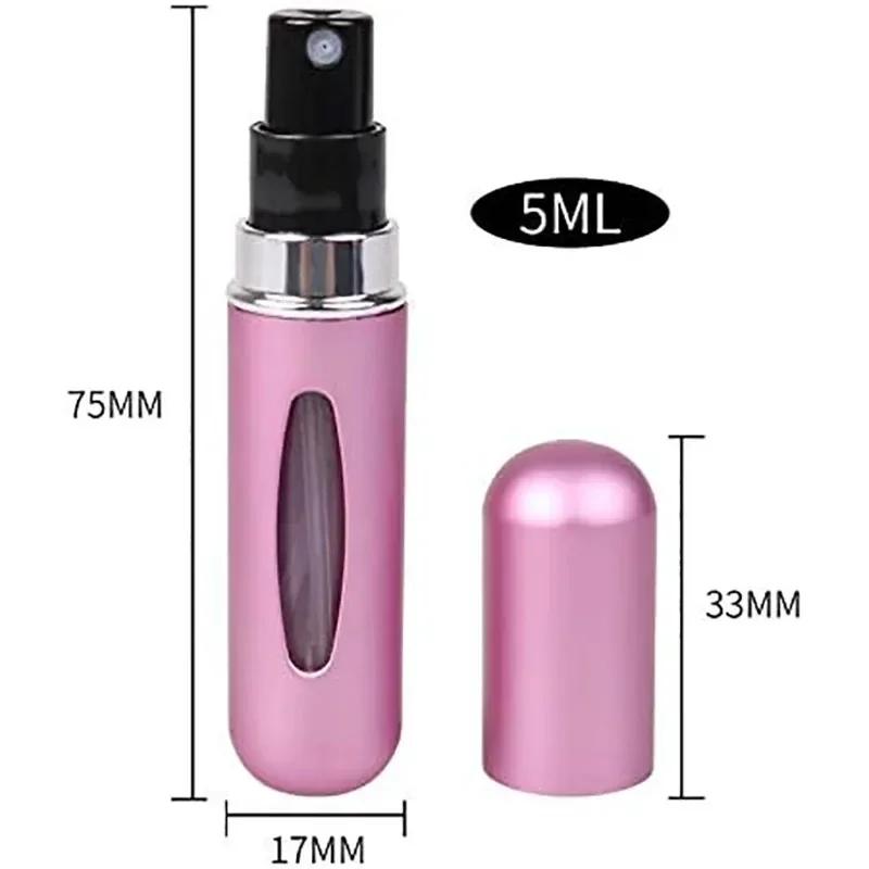 1/5Pcs Mini Atomizer Spray Refill Bottle Travel Perfume Bottle Refillable Portable Women Pocket Dispenser Cologne Sprayer 5ml