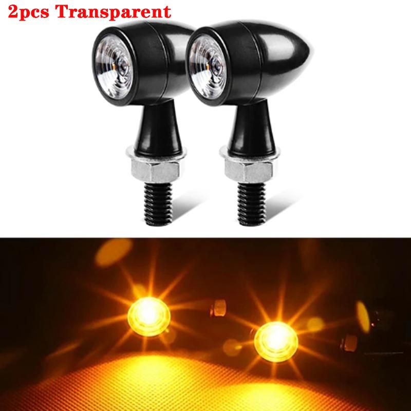 Mini Motorcycle LED Turn Signal Light Flashing Indicator Lamp Clignotant Moto For Honda Cafe Racer 12V 8mm Bullet Turn Signal