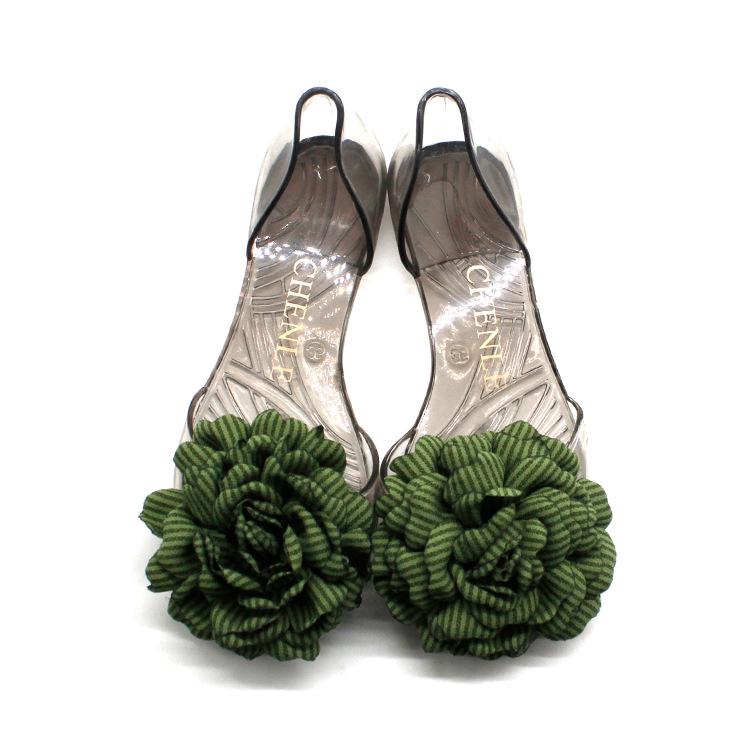 Yuzhihao Spring/Summer Floral Flat Peep-Toe Crystal Sandals for Women - Indoor/Outdoor Wear 40