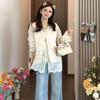 Stylish Women's Chinese-Style Vest & Lace V-Neck Long Sleeve Blouse Set