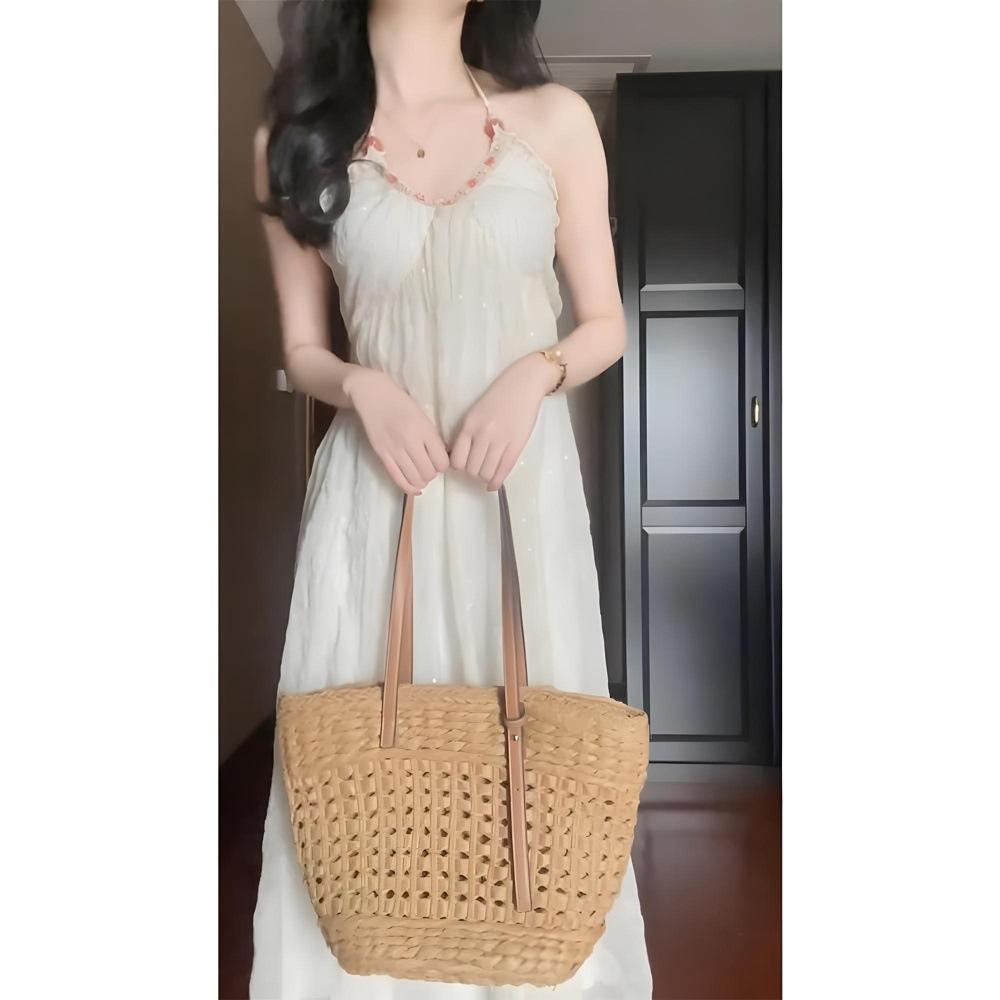 On the Run Princess Dress Luoyue Flower God Solid Color Big Halter Neck Suspender Dress Women's Casual Strap Long Dress