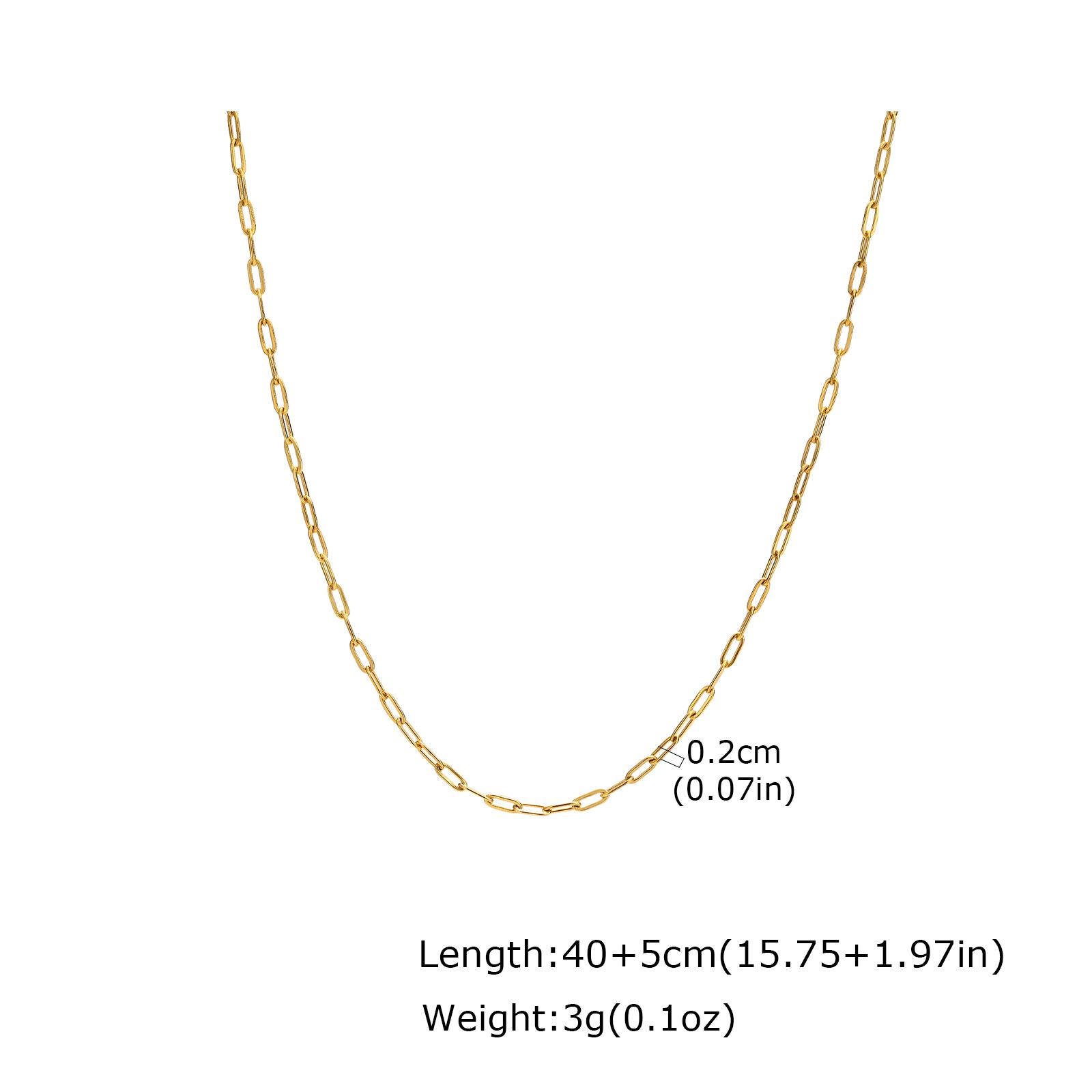 

Fashion Square Thin Link Chain Stainless Steel Necklace for Women, Gold Color Clavicle Chain Necklace,Minimalist Classic Jewelry