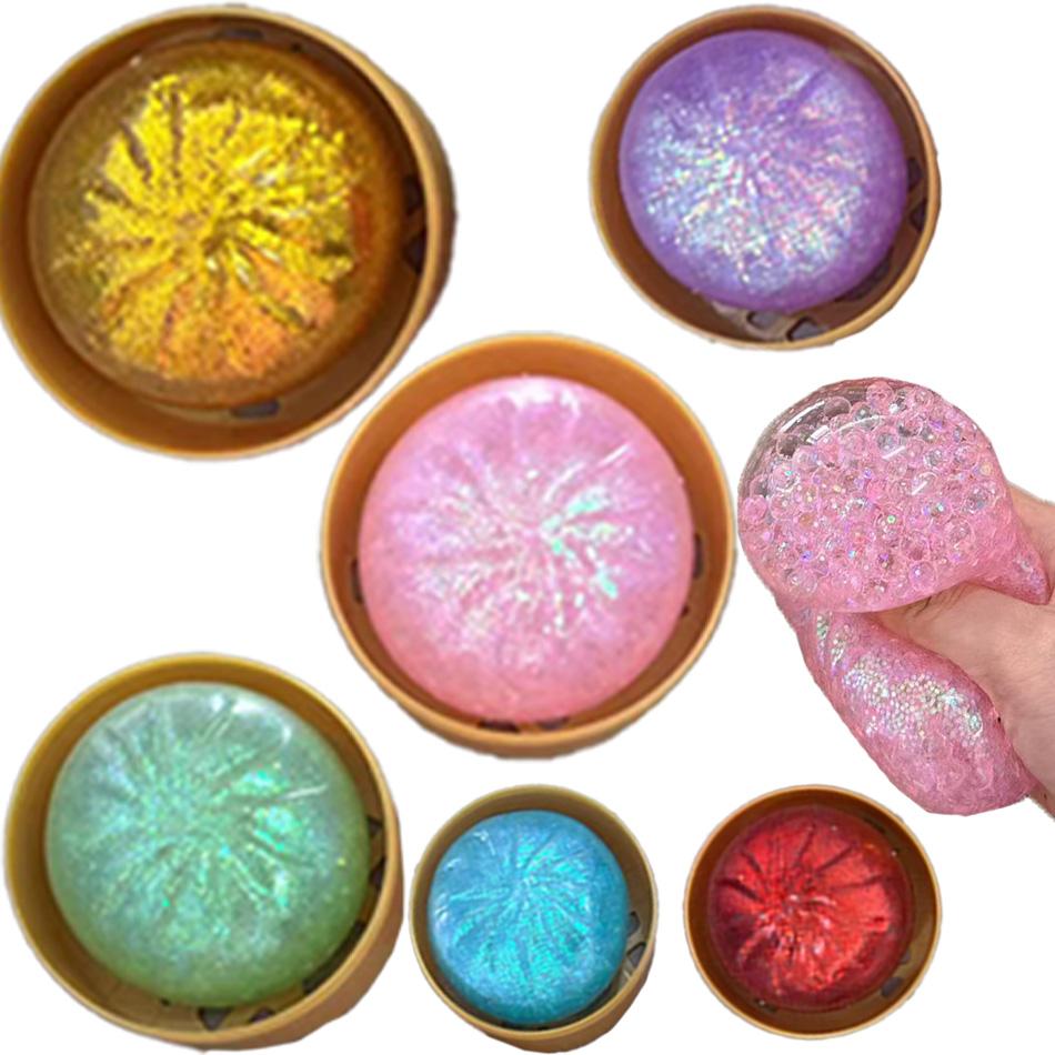 Topmix New 1-12Pcs Glitter Dumpling Glitter Dumpling Squishy With Box Dumplings Sensory Squeeze Toy For Stress Relief