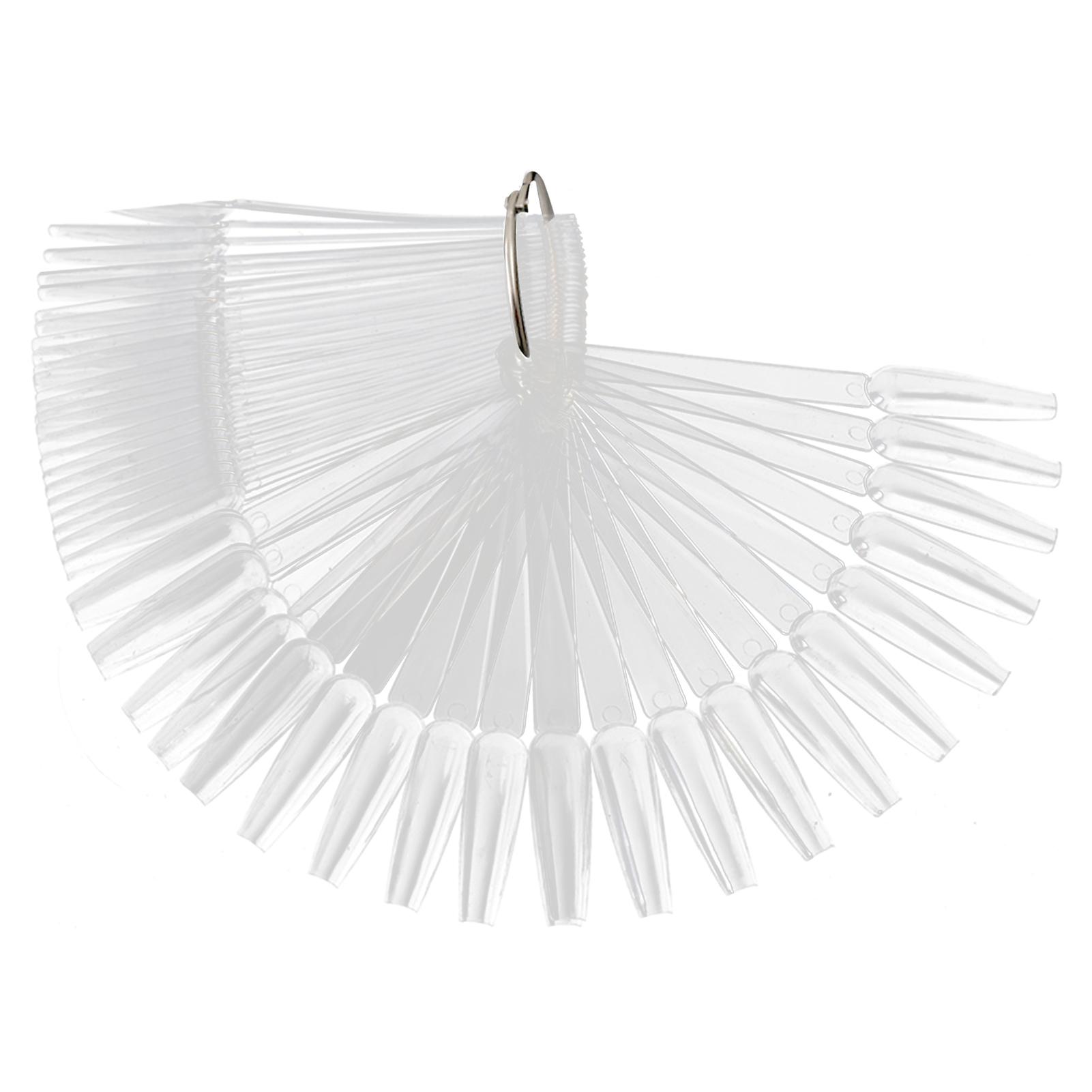 

50pcs False Nail Art Tips Sticks Salon Practice Nail Polish Color Card Plates Display Board Transparent прозрачный