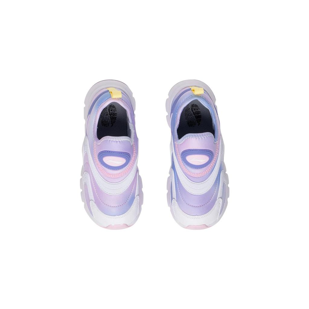 Li Ning Kids Q Cloud 1.5 Sports Comfortable Non-Slip Wear-Resistant Casual Shoes Kids Shoes Cherry-Blossom-Pink Aurora-Blue YKNT018-4