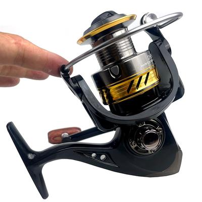 DH2000-DH7000 Series Fishing Reels 5.2:1 Durable Metal Gear Drag 17-22lb Smoother Winding Spinning Fishing Reel for All Waters