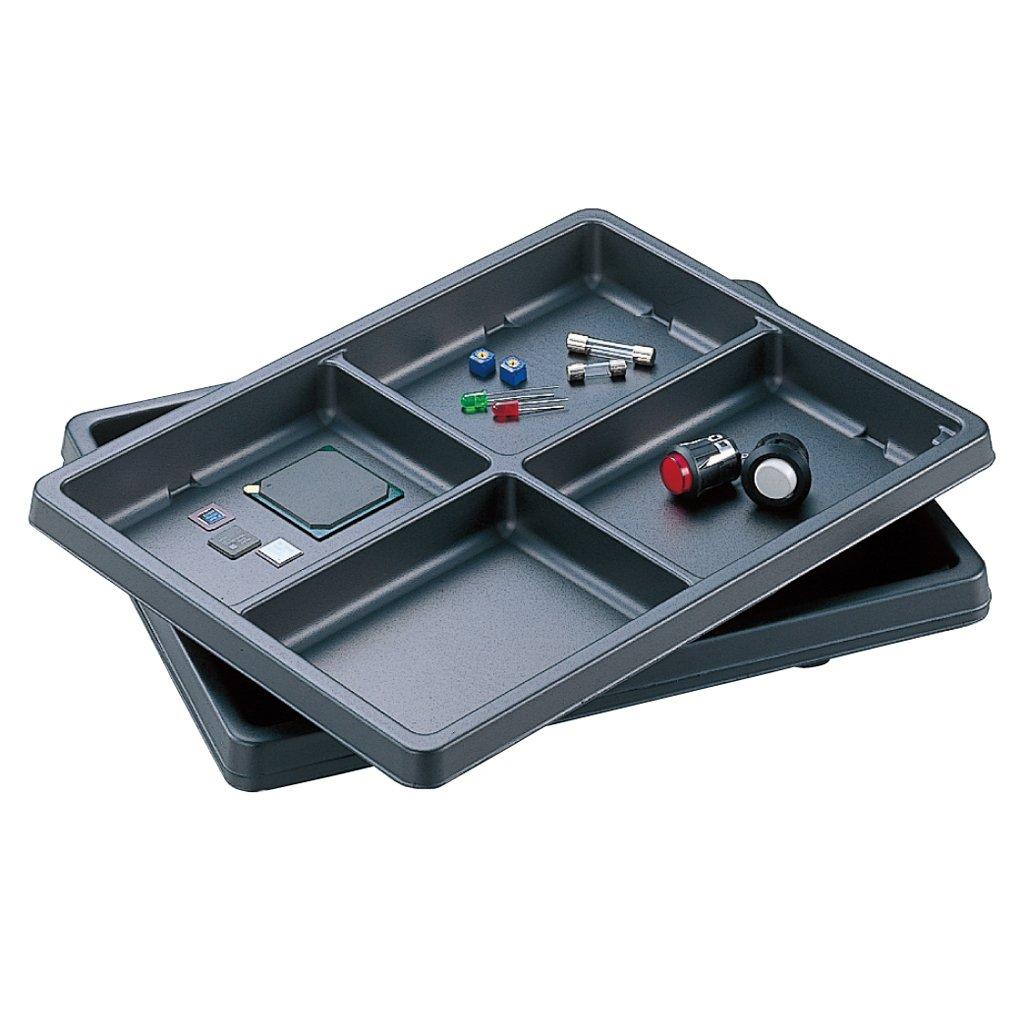 

HOZAN ESD Детали Детали Лоток для организации Электронных 4 лотка, Антистатический лоток, Компактные компоненты, Отделения, 3 шт., F-21 чёрный