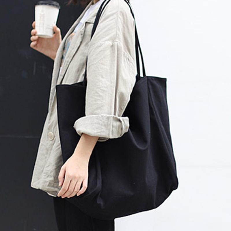 IELGY Simple Forest Style Large Capacity Literary Canvas Shoulder Bag Women