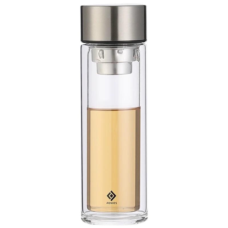 Yileya 350ml Double-Layer Glass Business Cup with Tea Infuser