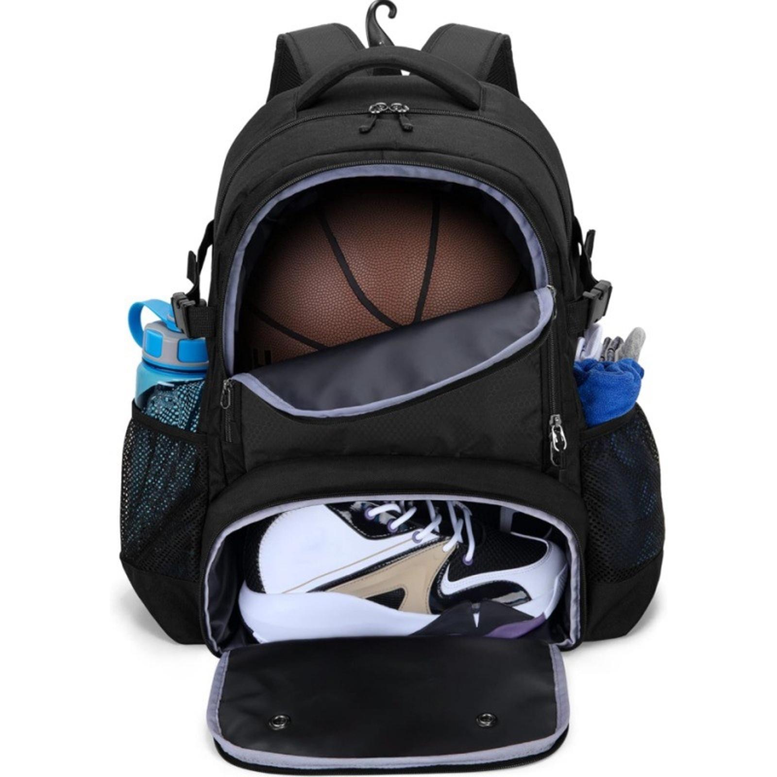 

| Basketball Backpack Large Sports Bag with Separate Ball holder & Shoes compartment, Best for Basketball, Soccer, Voll One Size чорний