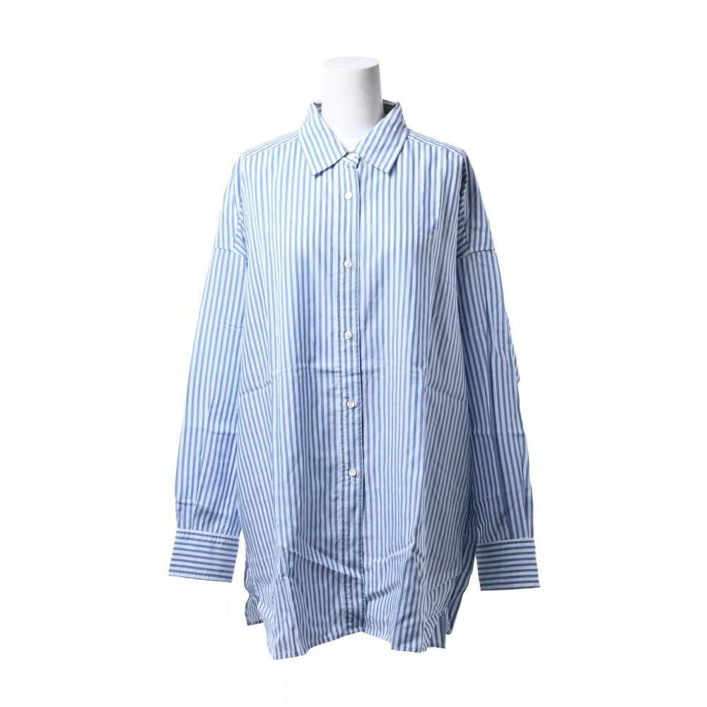 IENA Lyocell Striped Overshirt 36 Light Blue IENA [Used]