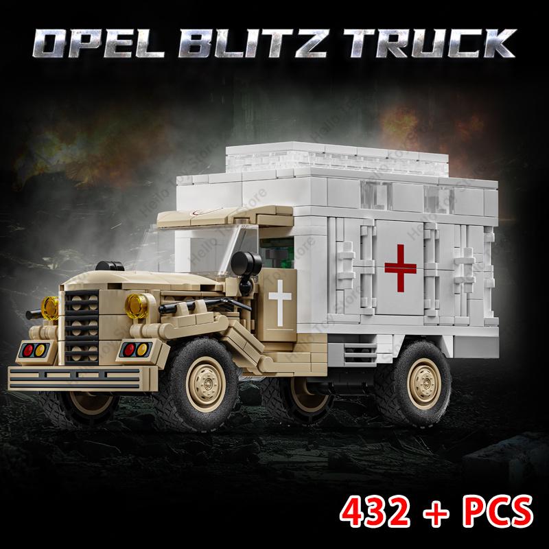 BM-13 Rocket Artillery Soviet WW2 Military Building Blocks Germany OPEL Blitz Truck Model Bricks Army Weapon Boys For Gifts Toys