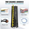 5 PCs Cable Protector Ramp, 2 Channel, 22000 Lbs/axle Capacity Heavy Duty TPU Wire Cover Ramp Hose Protector Ramp Driveway, Traffic Speed Bump with