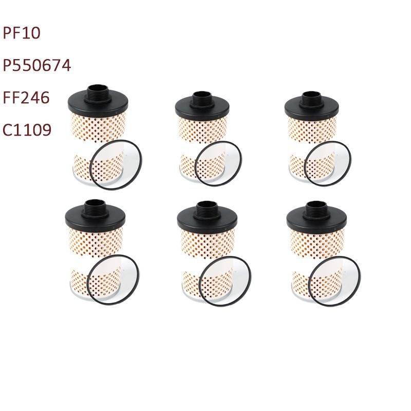 

6 PCS Quality Fuel Filter Element Compatible PF10 P550674 FF246 C1109 SN246 F747 F5502 SK3301 FF246-6