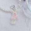 Key Holder for Students Heart Rabbit Keyring Phone Lanyard Mobile Phone Strap