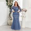 Sukienki Wieczorowe Plus Size Sequinowe Rybi Ogon Dopasowane Seksowne Imprezowe