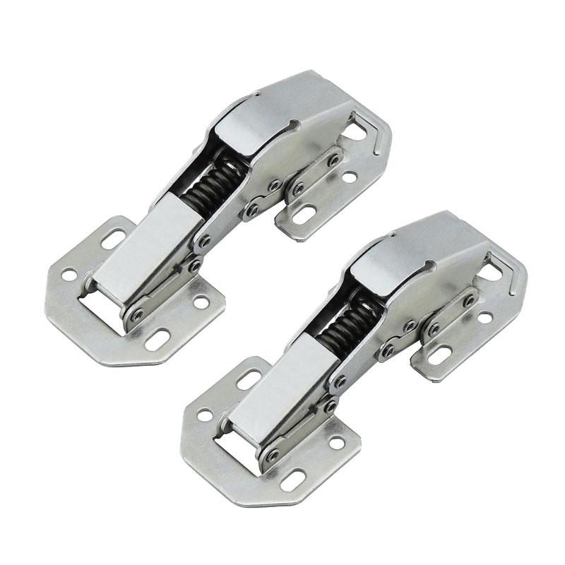 90 Degree Steel Cabinet Hinges No-Drilling HoleHydraulic Buffer Hinge Kitchen Cabinet Cupboard Hinges Furniture Hardware