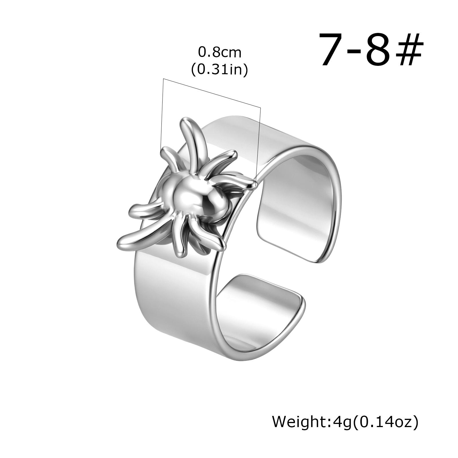 

Creative Unique Design Horse Spider Pattern Stainless Steel Open Ring for Men Fashion Punk Hip Hop Finger Jewelry Accessories