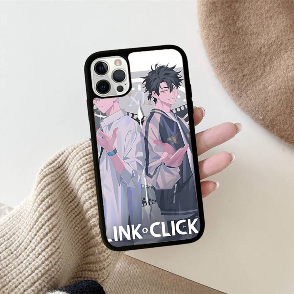 Healing Anime L-Link C-Click PC+TPU Phone Case For IPhone 17 16 15 14 13 12 11 Pro Max Plus Kawaii Cartoon Cover