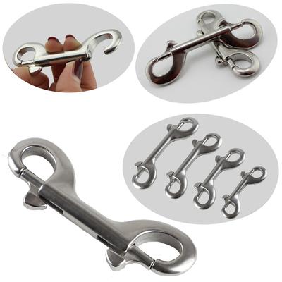 1PC 76-115MM 304/316 Stainless Steel Diving Double-Head Hook Diving B-Shape Quick Release Spring Buckle BCD Scuba Equipment Accessories #470464