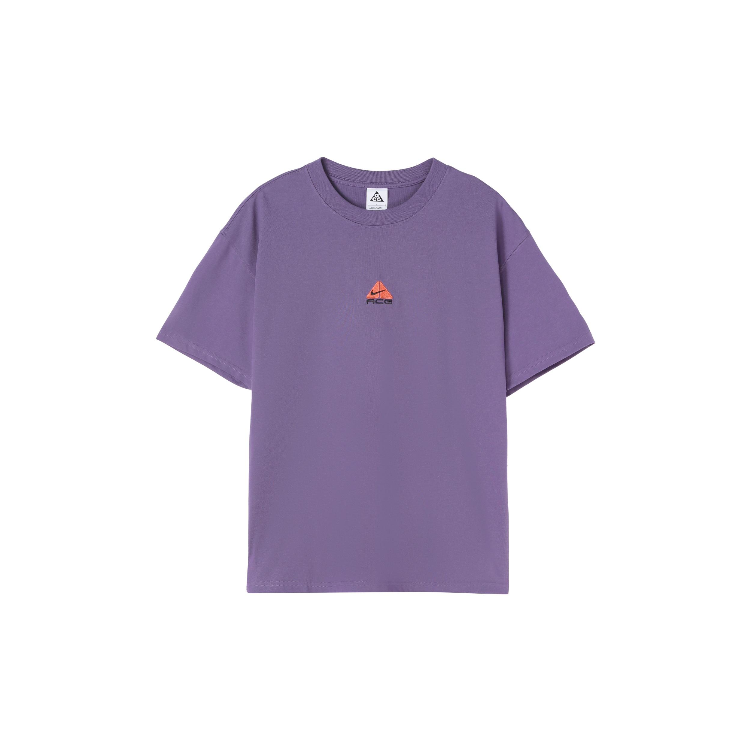 Nike ACG Solid Color Small Logo Round Neck Casual Short Sleeve Purple Men s DQ1816-553 M