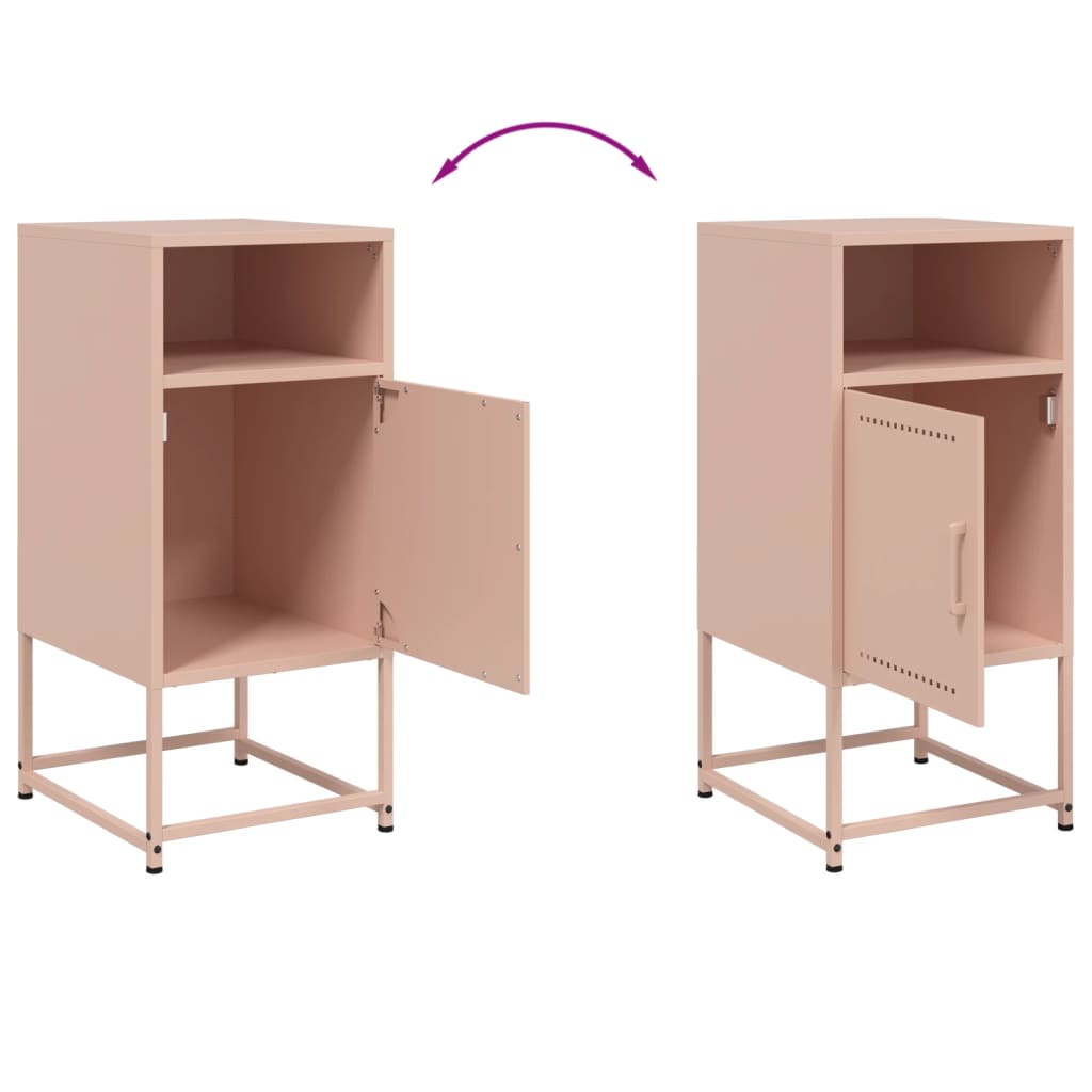Nightstands 2 pcs Pink 36 x 39 x 78 cm Steel