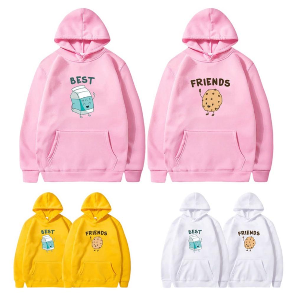 

Best Friend Hoodies Cookie Milk Print Hooded Sweatshirt Bosom Friend XS