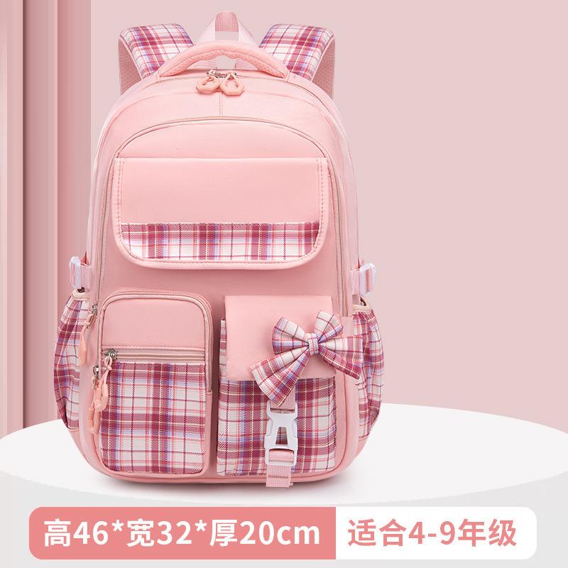 Schoolbag New Elementary School Bag Children's Bag for Grades 1-1 Ultra Light Burden Reduction Girls Bow Princess Backpack Large Capacity
