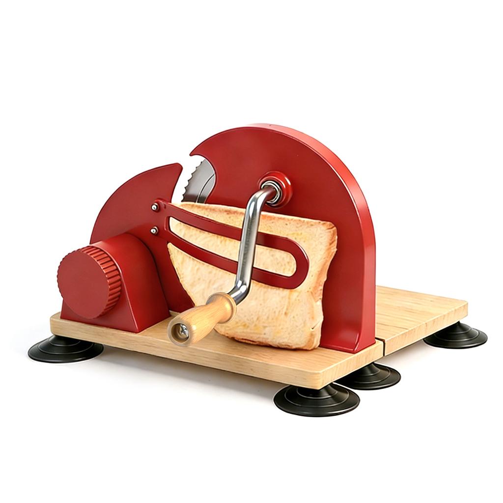 Manual Bread Cutter for Homemade Sourdough Bread Hand Crank Slicing Tool Thickness Evenly Slicing Stainless Steel