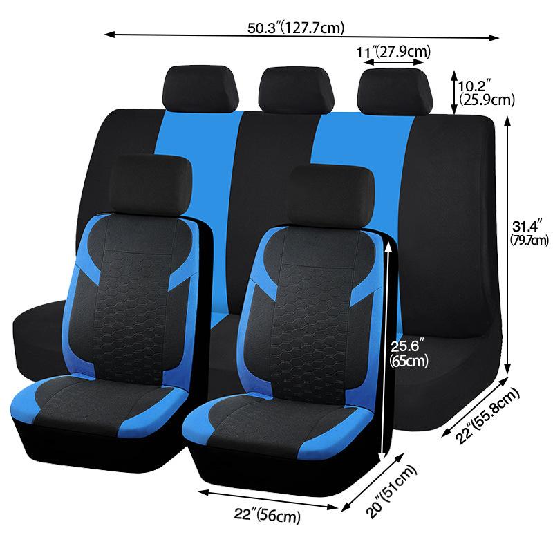 5 Seats Air Mesh Car Seat Covers Full Set Breathable Sporty Rear Bench Universal Fit for 95% Automotive SUV Truck Sedan Interior