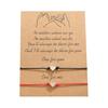 Simple Heart-shaped Wax Thread Knitting Blessing Card Lovers Bracelet Gift Set