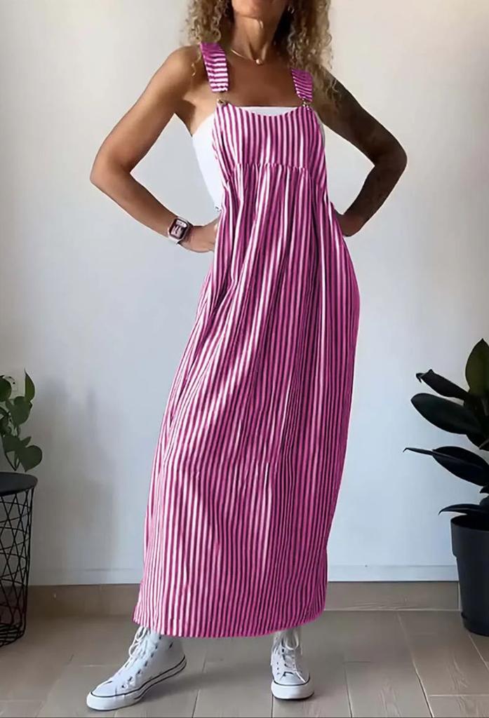 European And American Style Summer New Products, Women'S Fashion Striped Strap Dress