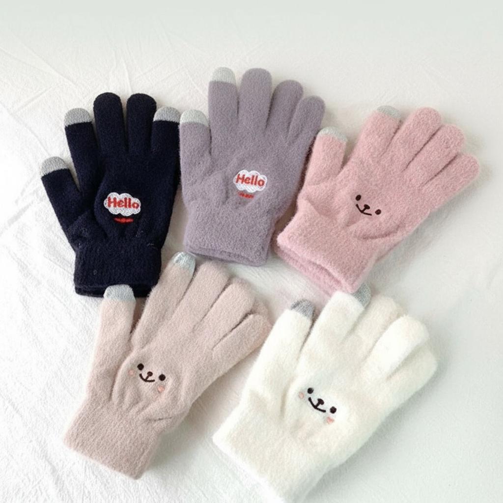 Warm Gloves, Plush Gloves, Split Finger Gloves, Thickened, Cold Resistant Gloves, Cycling, Touch Screen, Knitted, Warm Gloves