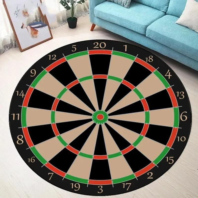 Dartboard Pattern Round Non-slip Rug  Bullseye Round Rug  Youth Bedroom and Living Room Chair Cushion Stylish Home Decor Rug