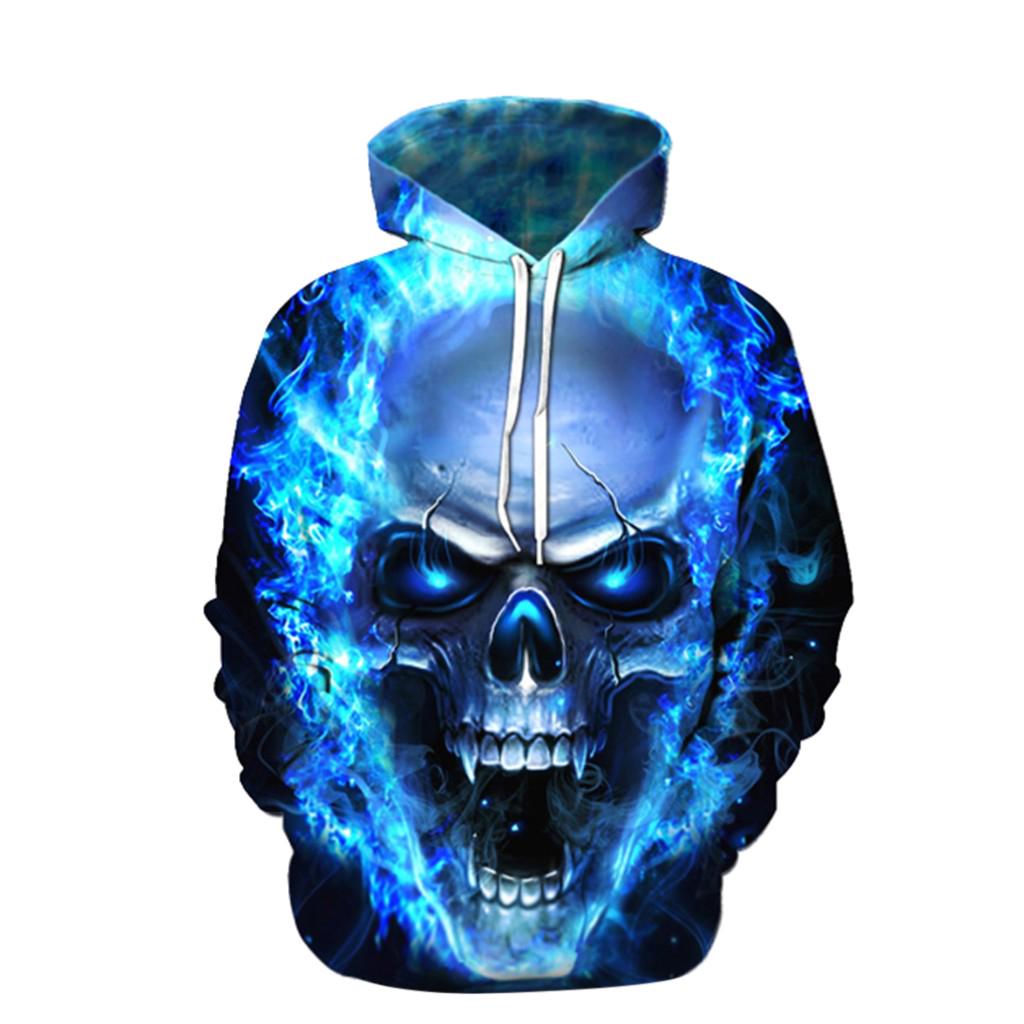 

Unisex 3D Printed Pullover Long Sleeve Hooded Sweatshirt Tops Blouse S синий