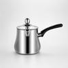 Polished Silver Stainless Steel Coffee and Tea Pot with Black Handle Controlled