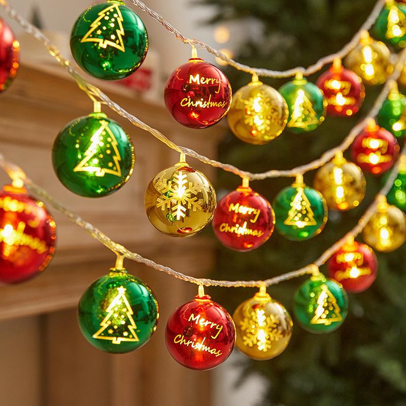 LED Electroplated Round Star String Lights: Christmas Tree and Atmosphere Decoration