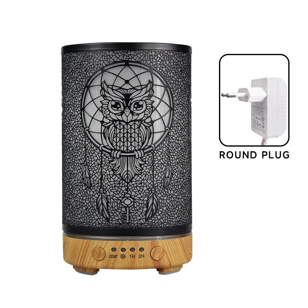 Hohle Eule Ätherischer Öl Diffusor 100ml Ultraschall Luftbefeuchter Nachttisch Dekoration Licht Duftverteiler mit LED Nachtlichtern