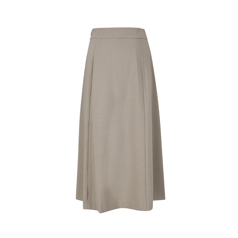 SOUP Pleated A-Line Long Skirt (Sz9Sr83)