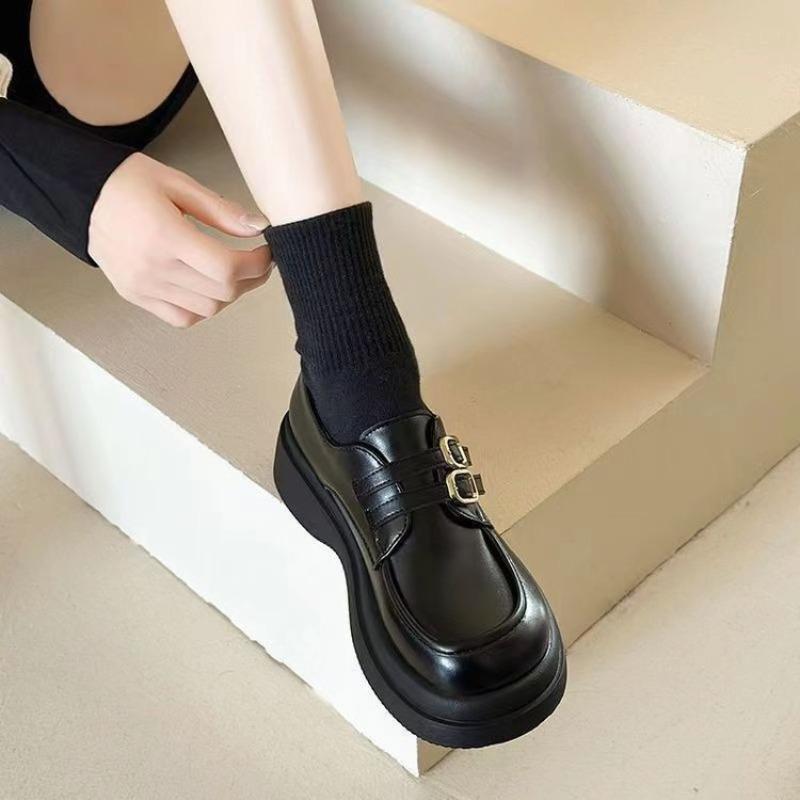 Small leather shoes women's autumn new height-increasing women's platform single shoes female student Mary Jane shoes