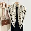 Autumn And Winter White Flower Print Fresh And Elegant 90 Square Scarf Herringbone Shawl Soft Skin-Friendly Warm Scarf