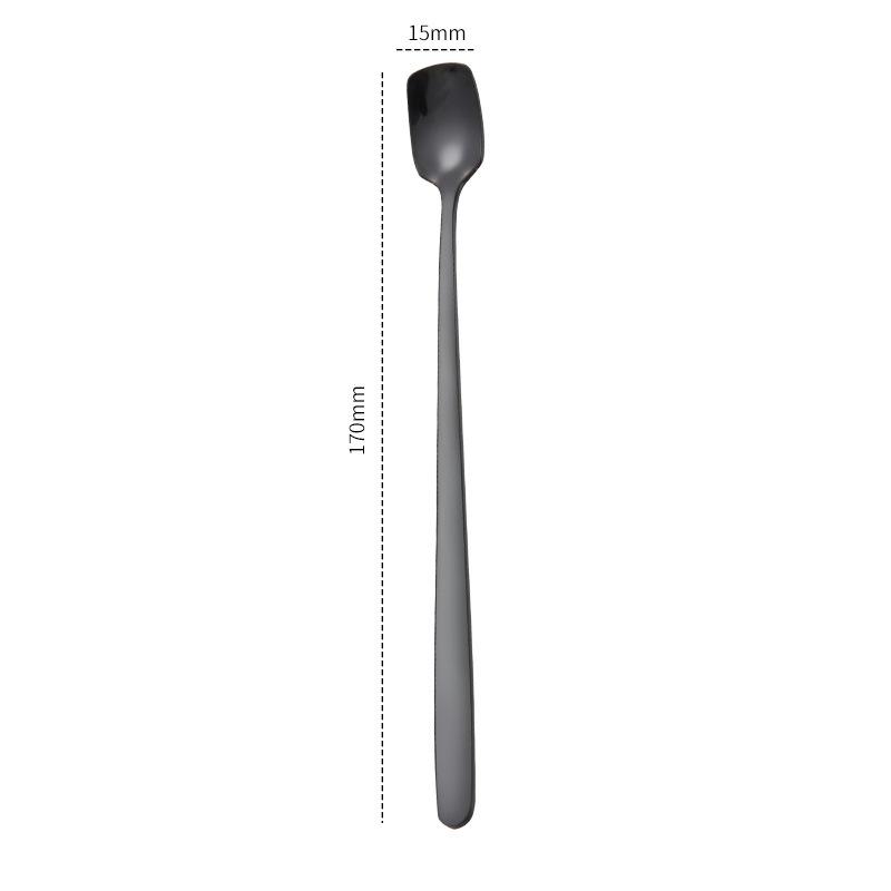 1 stk Kaffeskjeer med firkantet hode Rustfritt stål Langt skaft Fargerik teskje Dessertskjeer Servise Kjøkkenredskaper