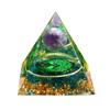 Energy Generator Orgone Pyramid Amethyst Peridot Healing Natural Crystal Reiki Chakra Generator Orgonite Pyramid Meditation Tool