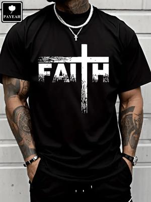 PAYEAH Christian Shirts-Faith & Cross Christian T-Shirts -Faith T-Shirt 100% Heavy Cotton T Shirt