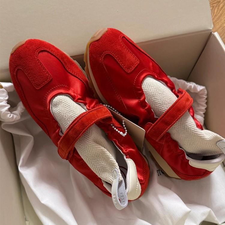 Cowhide version~ inner height increase niche Mary Jane shoes women's retro ballet fashion training shoes platform sports casual shoes tide