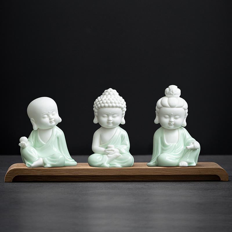 Zen Style Great Sun Tathagata Buddha Ornament Home Ceramic Buddha Statue Car Buddha Tea Pet Decoration Gift