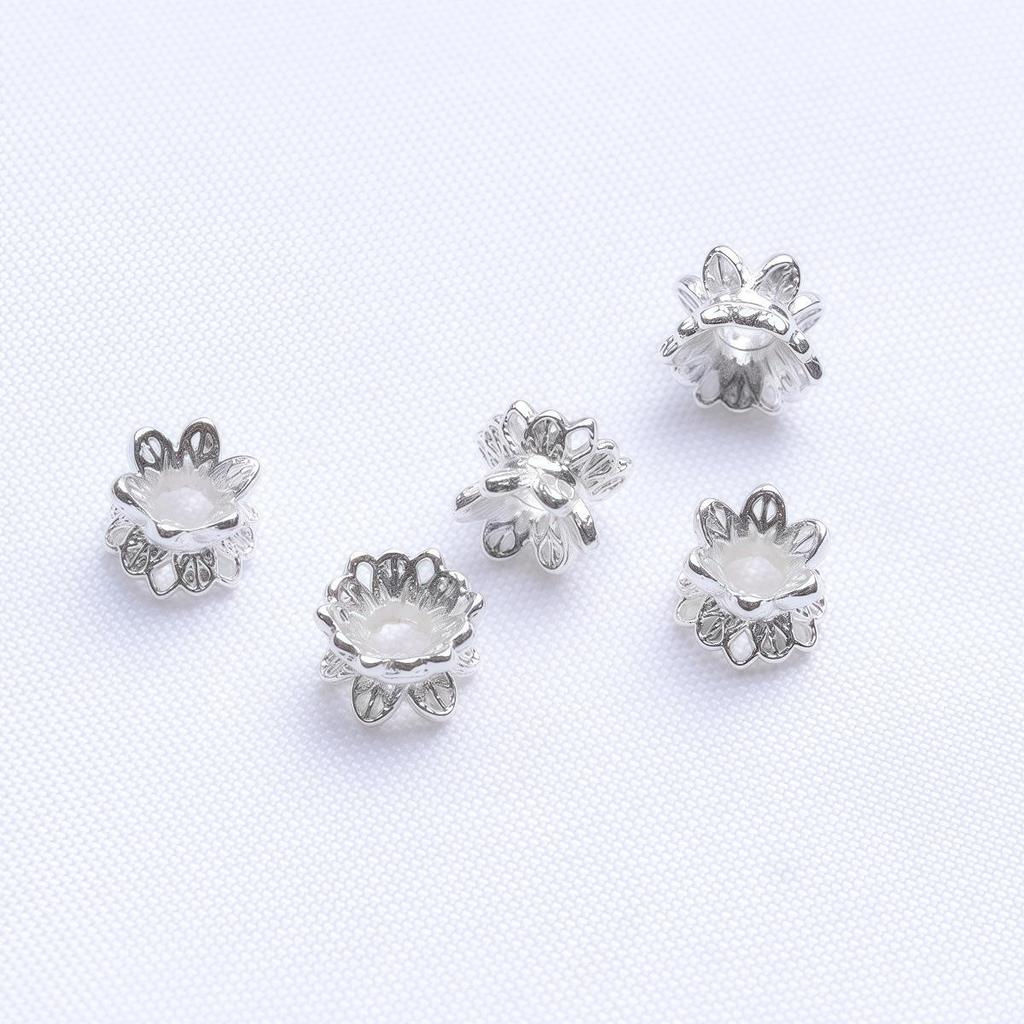 18K Gold Plated Filigran Doppelseitige Blumen-Abstandshalter Perlen für DIY Armbänder & Halsketten