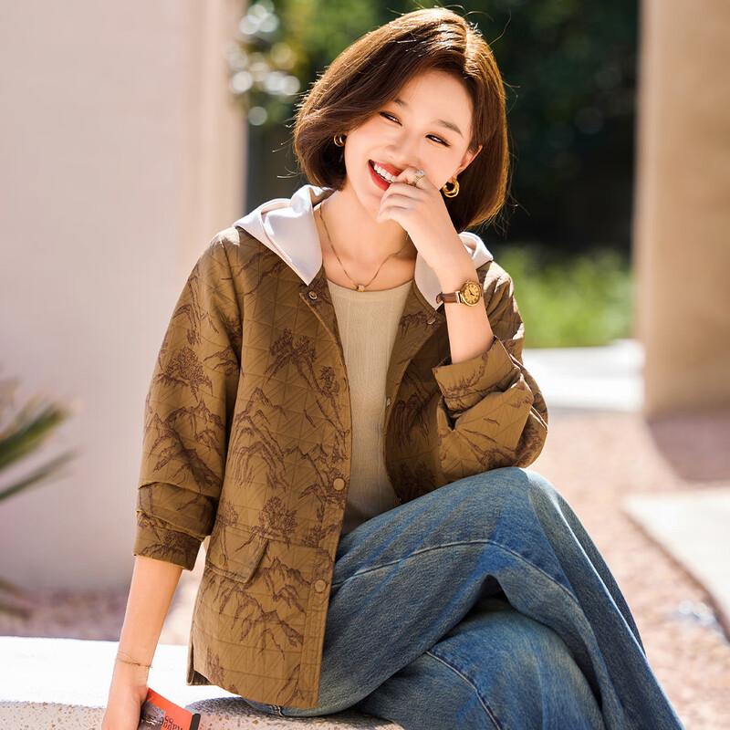 QianLian Kapuzen-Freizeitjacke für Frauen mittleren Alters